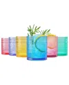 The Wine Savant Khen Hobnail Drinking Glasses, Set Of 6 In Multicolor