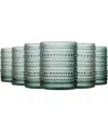 The Wine Savant Khen Hobnail Tumbler, Set Of 6 In Sage Green