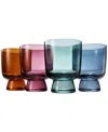 The Wine Savant Khen Pastel Muted Murano Wine Glasses, Set Of 4