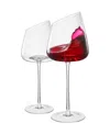 The Wine Savant Khen Slanted Stemmed Wine Glasses, Set Of 2 In Clear
