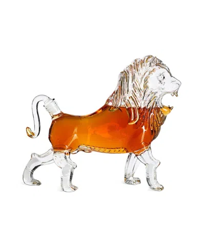 The Wine Savant Lion 17 Oz. Whiskey Decanter In Transparent