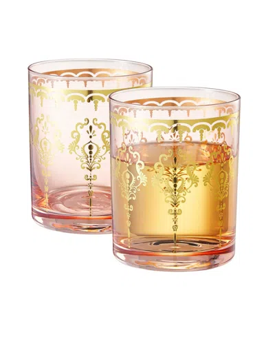 The Wine Savant Moroccan Glass Tumblers, Set Of 2 In Pink