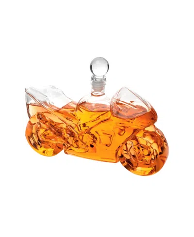 The Wine Savant Motorcycle 25 Oz. Whiskey Decanter In Transparent