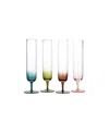 The Wine Savant Multicolored Beautiful Champagne Flutes, Set Of 4 In Multicolor