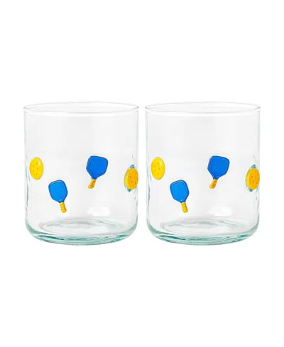 The Wine Savant Pickleball Paddle Glasses, Set Of 2 In Transparent