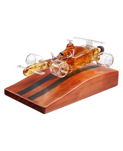 The Wine Savant Race Car Glass 18 Oz. Whiskey Decanter In Transparent