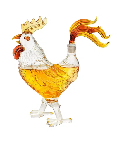 The Wine Savant Rooster 17 Oz. Whiskey Decanter In Transparent