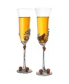 The Wine Savant Skeleton Stemmed Champagne Glasses, Set Of 2