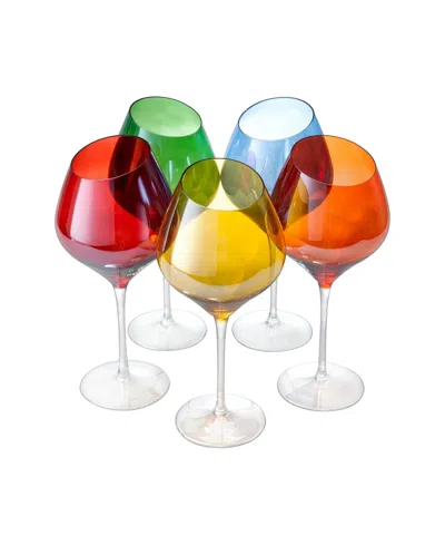 The Wine Savant Slanted Rim Wine Glasses, Set Of 5