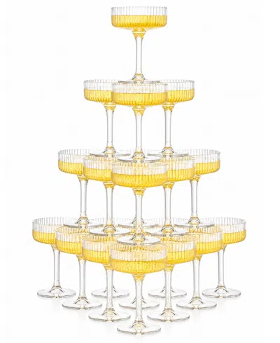 The Wine Savant Stackable Acrylic Wedding Coupe Glasses, Set Of 20 In Transparent