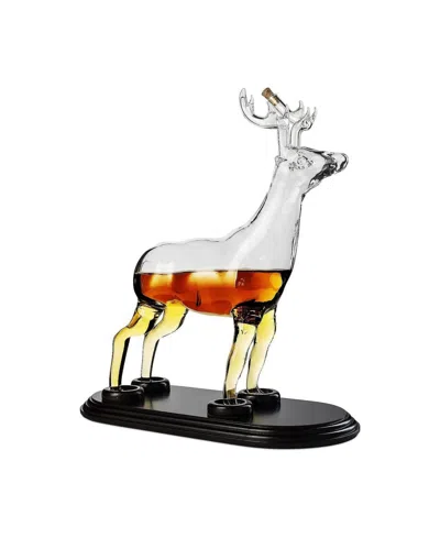 The Wine Savant Stag Antler 25 Oz. Decanter In Transparent