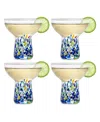 The Wine Savant Stemless Margarita Glasses Set Of 4 In Multicolor