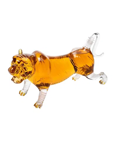 The Wine Savant Tiger 34 Oz. Whiskey Decanter In Transparent