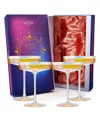 The Wine Savant Vintage Art Deco Coupe Glasses, Set Of 4 In Iridescent