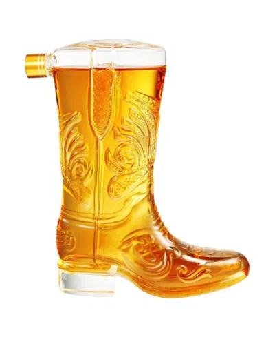 The Wine Savant Western Cowboy Boot 27 Oz. Glass Decanter In Transparent