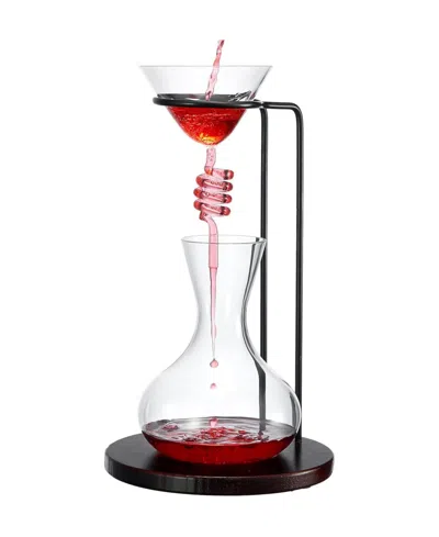 The Wine Savant Wine Tower 76 Oz. Wine Decanter Aerator Set In Transparent