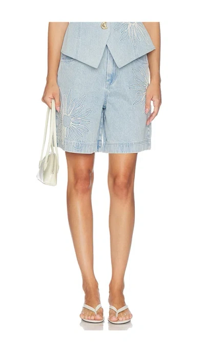 The Wolf Gang Amana Denim Short In Blue