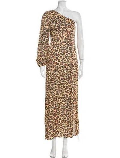 Pre-owned The Wolf Gang Animal Print Midi Length Dress W/ Tags In Multi