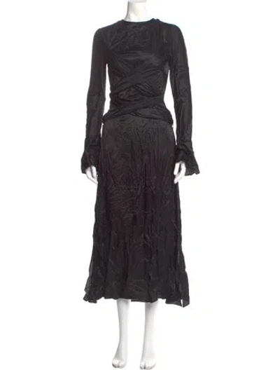 Pre-owned The Wolf Gang Bateau Neckline Long Dress In Black