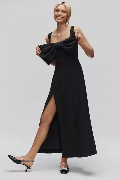 The Wolf Gang Cinta Sleeveless Bow Midi Dress In Black