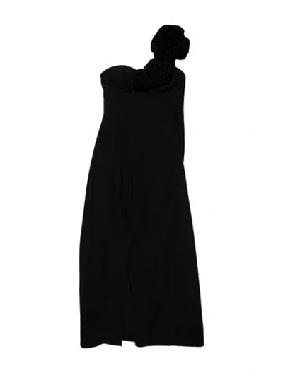 Pre-owned The Wolf Gang Cowl Neck Long Dress In Black