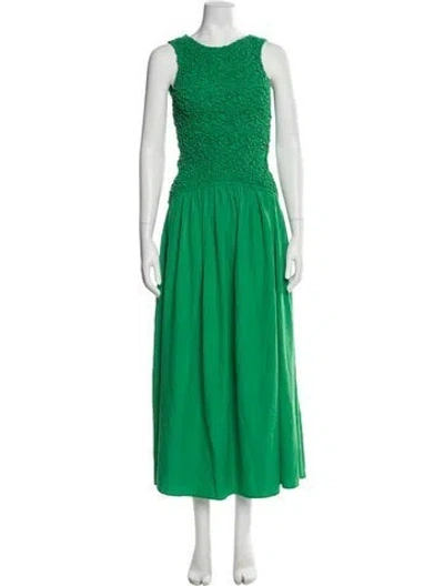 Pre-owned The Wolf Gang Crew Neck Long Dress In Green