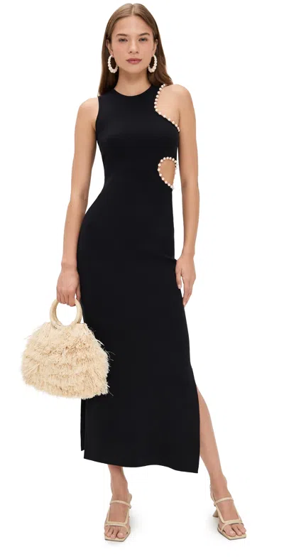 The Wolf Gang Escena Midi Dress Noir In Black