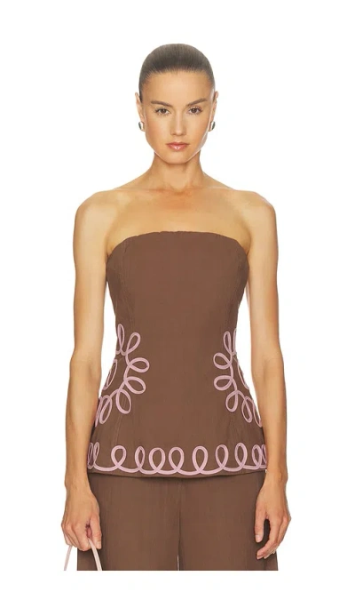 The Wolf Gang Estela Bustier In Brown