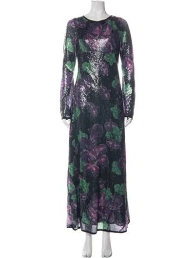 Pre-owned The Wolf Gang Floral Print Long Dress In Multi