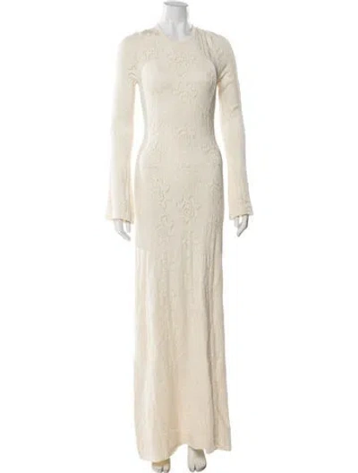 Pre-owned The Wolf Gang Floral Print Long Dress In Neutral