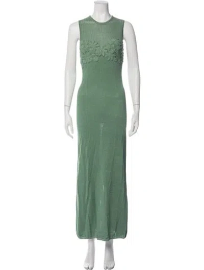 Pre-owned The Wolf Gang Floral Print Long Dress W/ Tags In Green