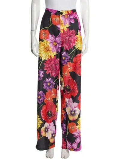 Pre-owned The Wolf Gang Floral Print Wide Leg Pants W/ Tags In Multi