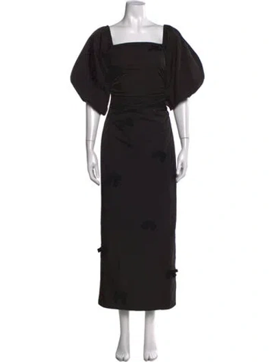 Pre-owned The Wolf Gang Graphic Print Long Dress In Black