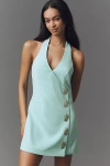 The Wolf Gang Inka Mini Vest Dress Aqua In Green