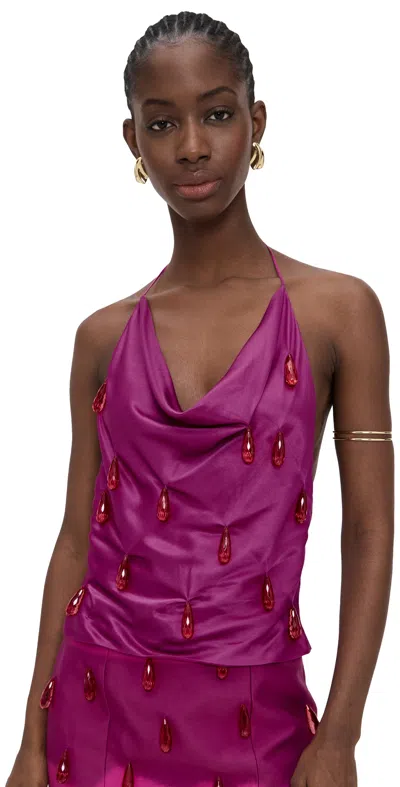 The Wolf Gang Joyas Cowl Top Fuschia In Pink