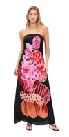 The Wolf Gang Kora Maxi Dress Noir Abstract In Noir Abstract
