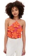 The Wolf Gang La Monada Knit Top Coral In Coral