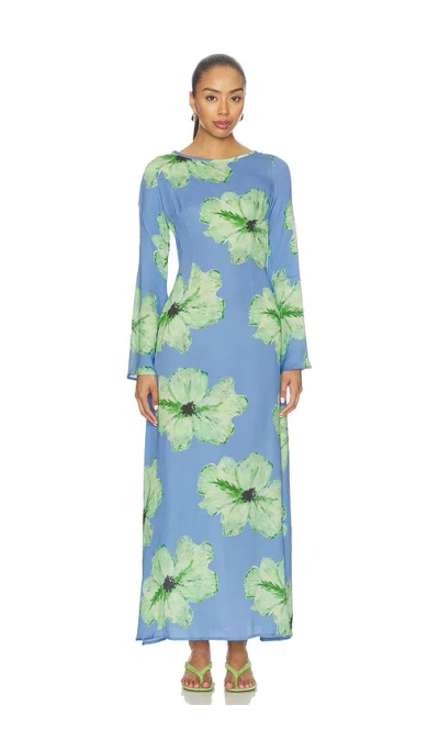 The Wolf Gang Leona Maxi Dress In 블루