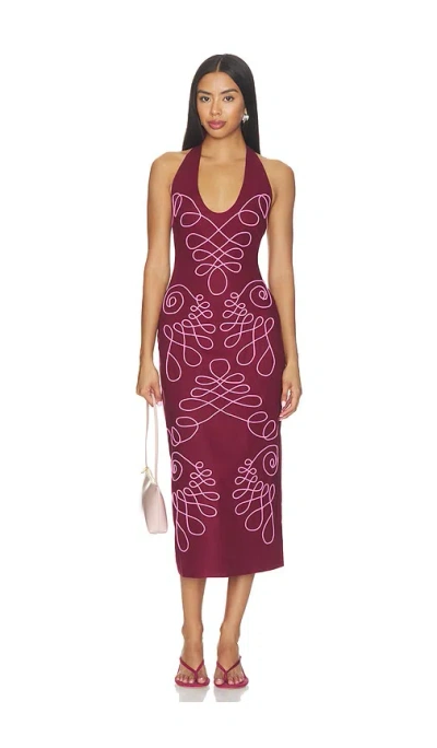 The Wolf Gang Lera Midi Dress In Magenta