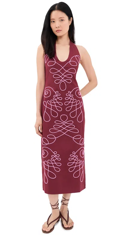 The Wolf Gang Lera Midi Dress Magenta