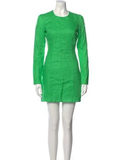 Pre-owned The Wolf Gang Linen Mini Dress W/ Tags In Green