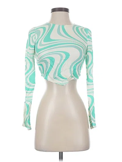 Pre-owned The Wolf Gang Long Sleeve Top Teal Turtleneck Tops