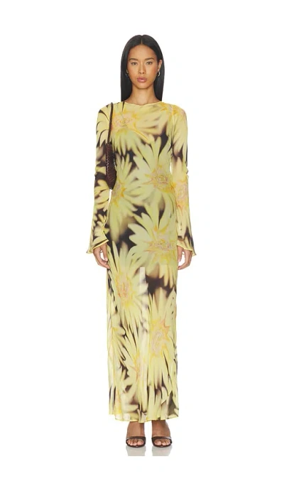 The Wolf Gang Lottie Maxi Dress In Yellow