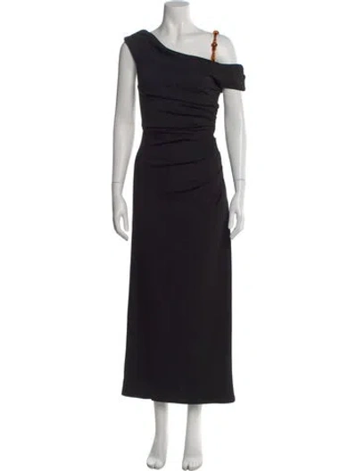 Pre-owned The Wolf Gang One-shoulder Long Dress W/ Tags In Black
