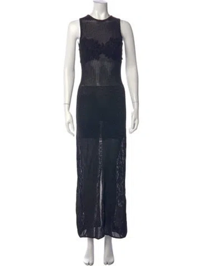 Pre-owned The Wolf Gang Patterned Long Dress W/ Tags In Blue
