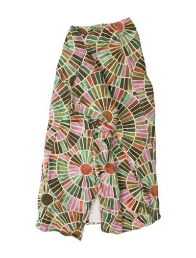 Pre-owned The Wolf Gang Patterned Midi Length Skirt In Green
