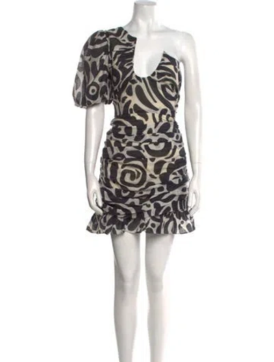 Pre-owned The Wolf Gang Printed Mini Dress In Neutral
