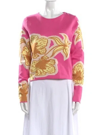 Pre-owned The Wolf Gang Printed Scoop Neck Sweater W/ Tags In Pink