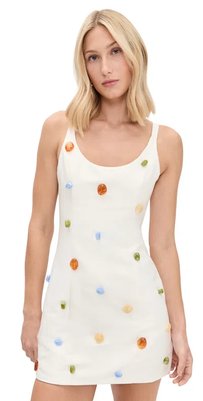 The Wolf Gang Romy Sleeveless Scoop Mini Dress In Neutral