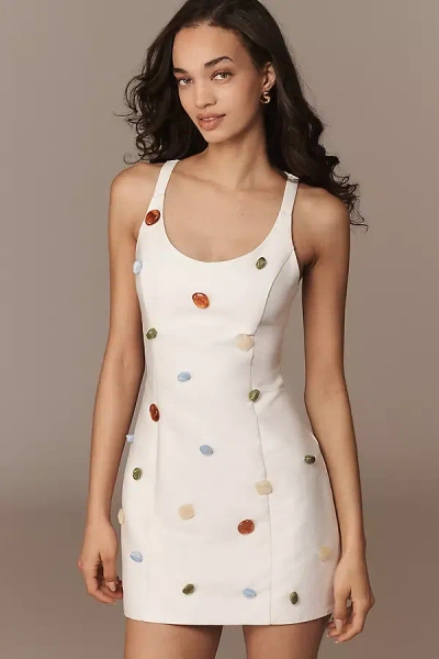 The Wolf Gang Romy Sleeveless Scoop Mini Dress In Neutral